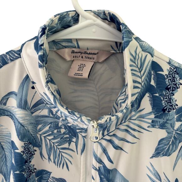 Tommy Bahama Golf & Tennis Tabu Jungle White/Blue Full Zip Jacket Size Small - Picture 3 of 9